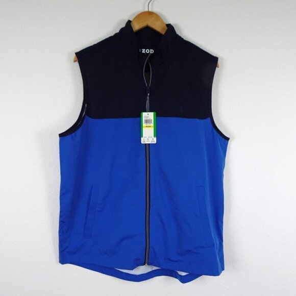 IZOD Golf Vest Men’s Size M Blue Hydrashield Full Zip - Picture 1 of 9